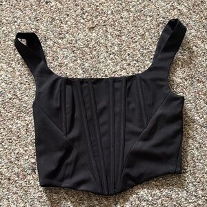 Elegant Black Crop Top Corset style